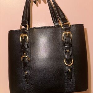 Aldo Black and Gold Accent Tote Bag